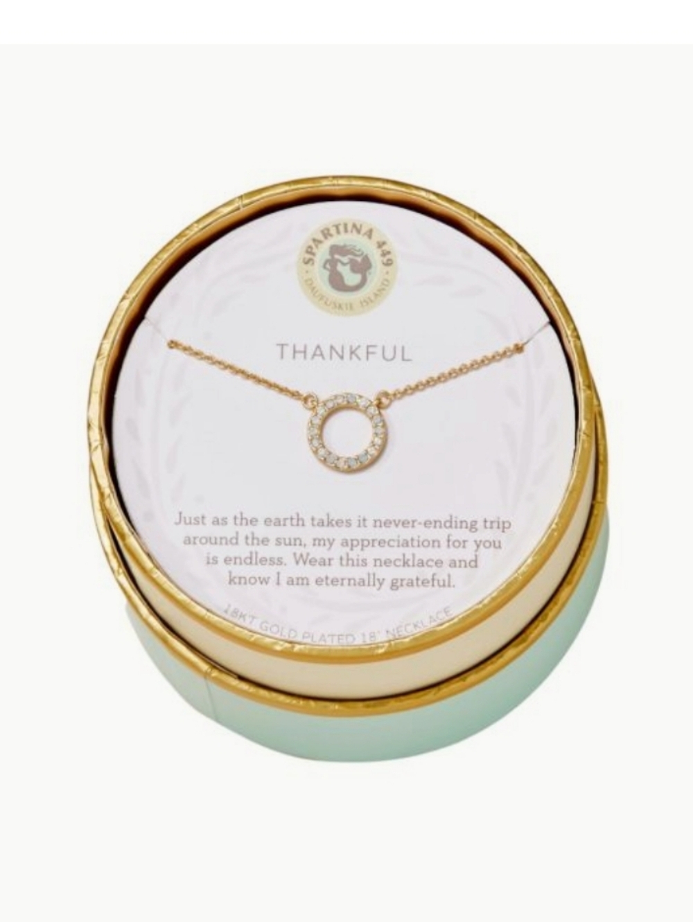 Spartina 449 18kt Gold Plated 18" Necklace Thankful New